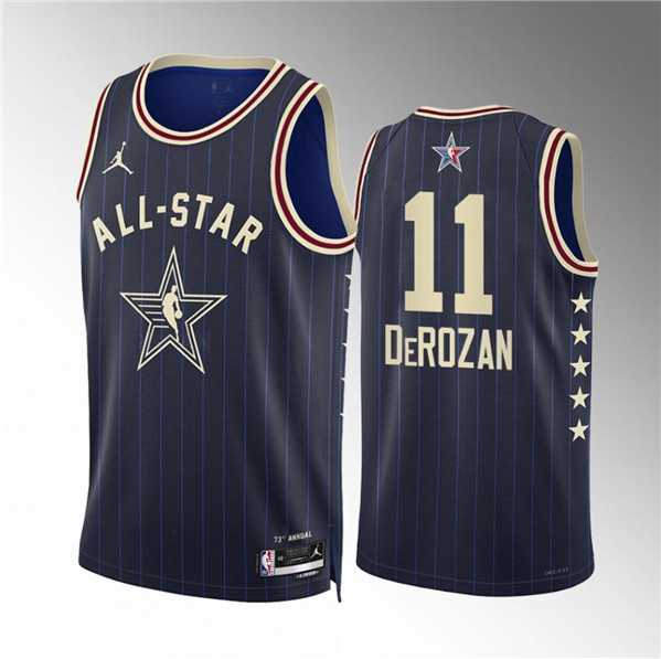 Men%27s 2024 All-Star #11 DeMar DeRozan Navy Stitched Basketball Jersey->2024 all star->NBA Jersey